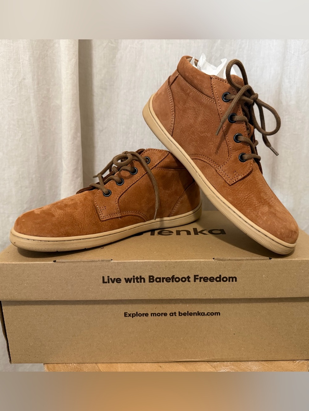 Be Lenka Synergy Women's Congac & Beige Suede Lace-Up Ankle Booties